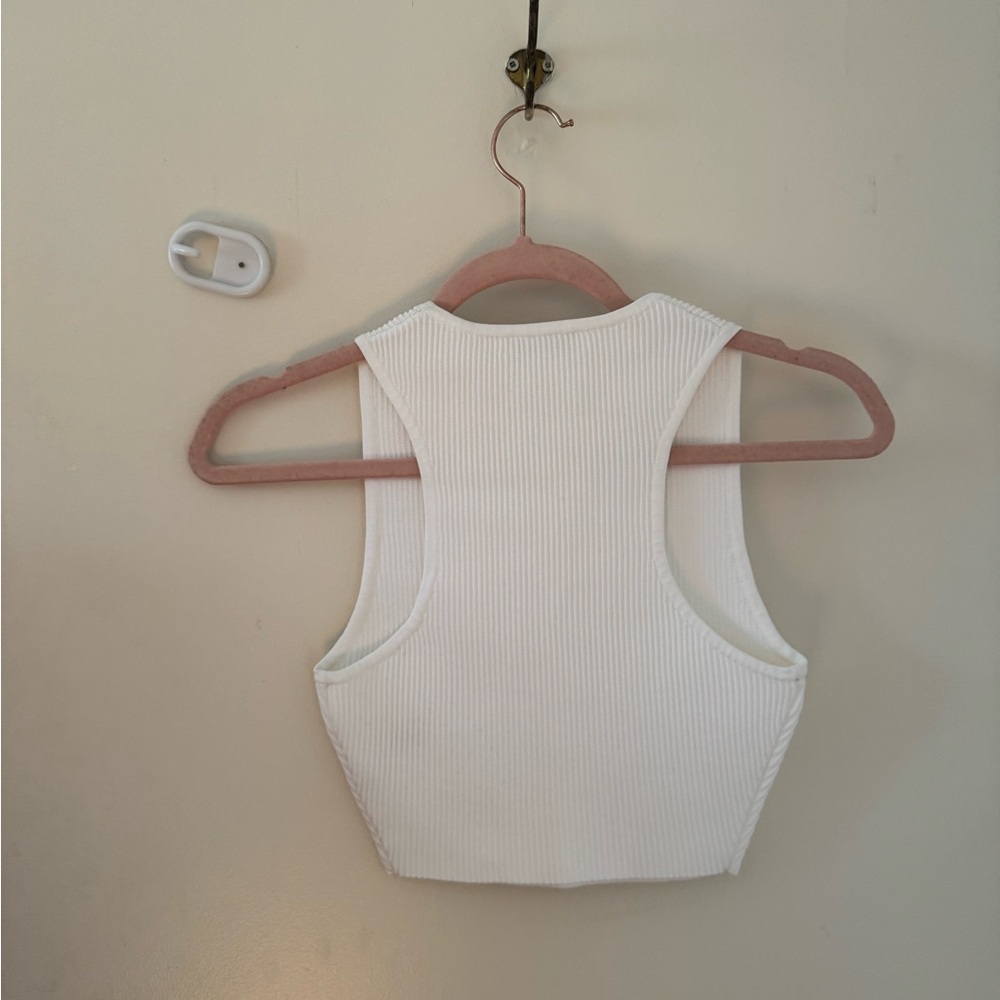 Babaton White Ribbed Top - Picture 3 of 4
